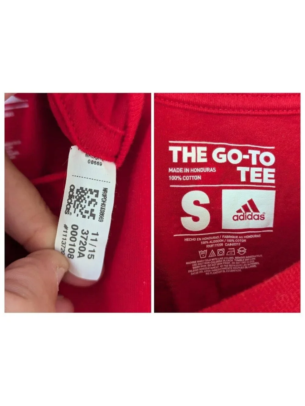 Adidas Detroit Red Wings Shirt Small S Henrik Zetterberg 40 NHL Hockey Go-To Tee